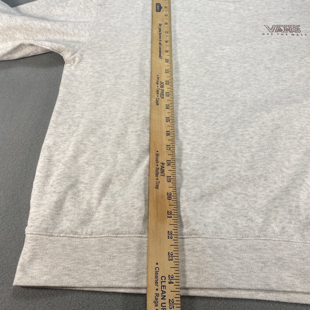 Vans Women's Medium Off The Wall Light Heather Gray Sweatshirt Skater Grunge - Picture 4 of 6